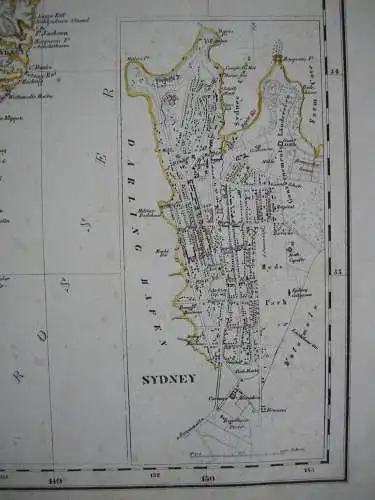 Neu Süd-Wales New South Wales Australia Kolor lithographed Map 1856 Sydney
