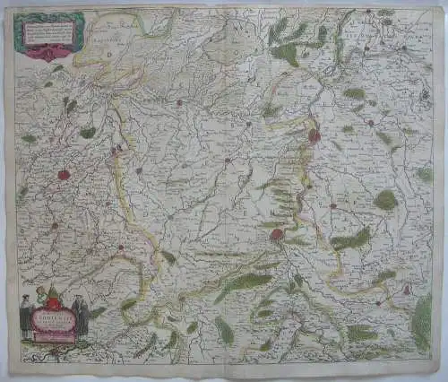 Lüttich Belge Wallonien altkolor Orig Kupferstichkarte Mercator Hondius 1627  