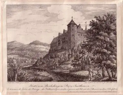 Jagsthausen Burg Berlichingen Kupferstich 1807