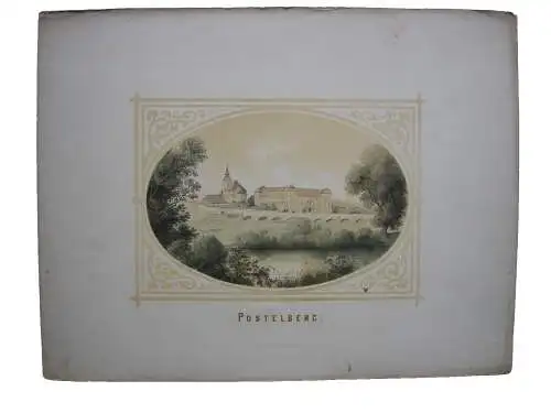 Postoloptry Postelberg Böhmen Cesky Schloss Lithographie 1852 Tschechien W. Rau