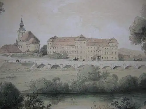 Postoloptry Postelberg Böhmen Cesky Schloss Lithographie 1852 Tschechien W. Rau