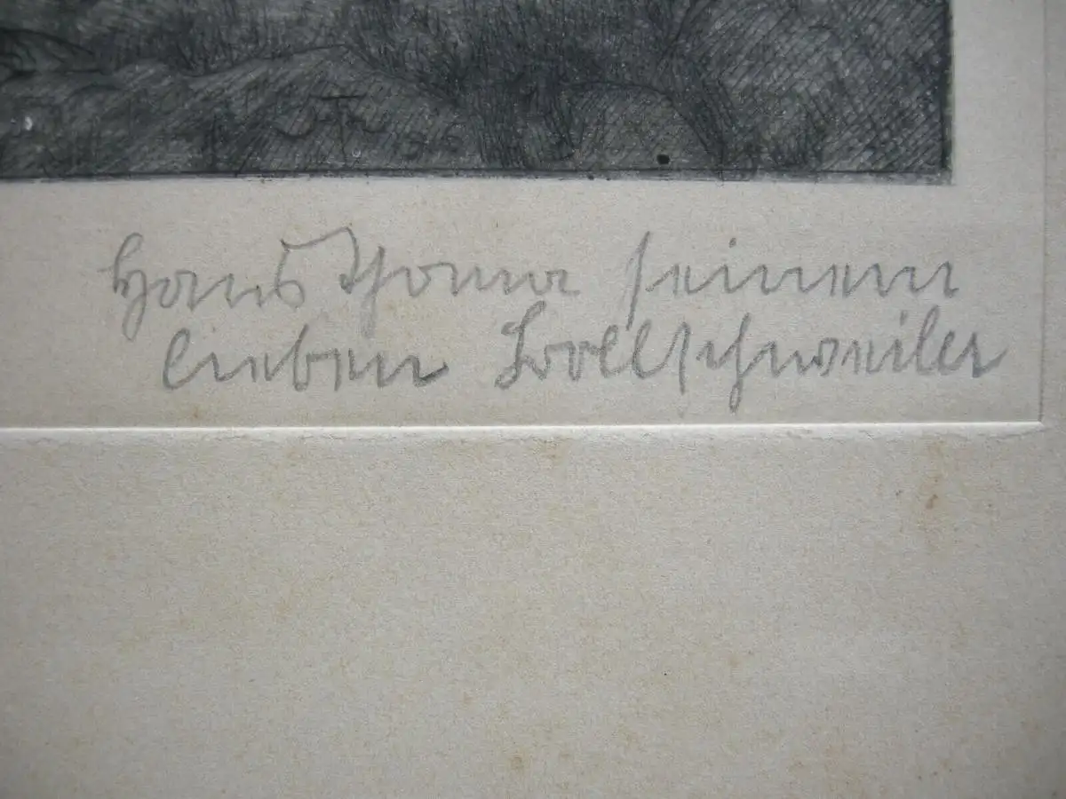 Hans Thoma (1839-1924) Ritt zur Gralsburg Orig Radierung um 1880 sign Widmung 5