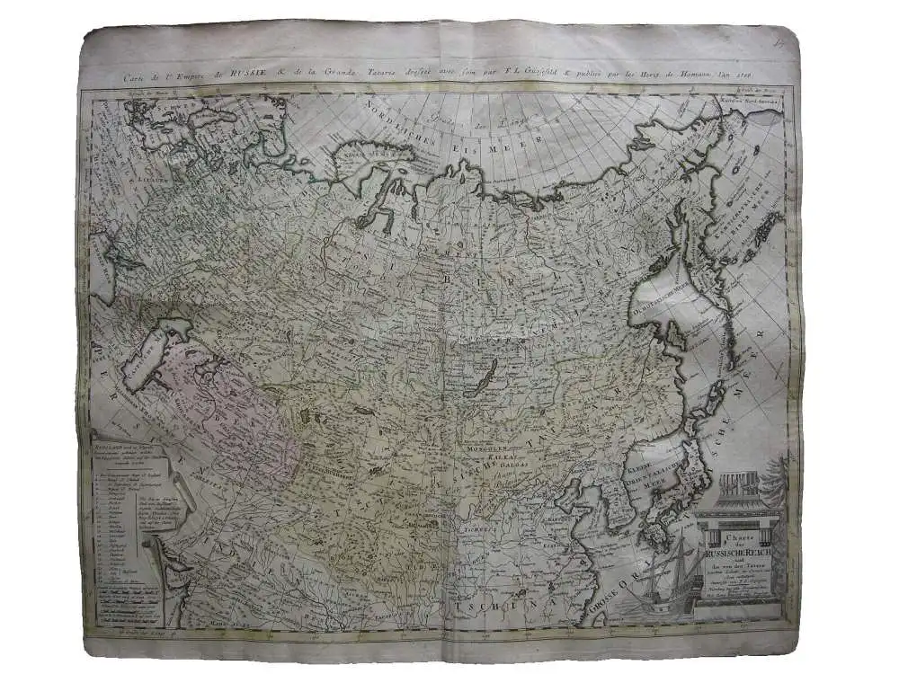Russland Grand Tartarie kolor Kupferstichkarte Güssefeld Homann 1786 Russ. Reich 0