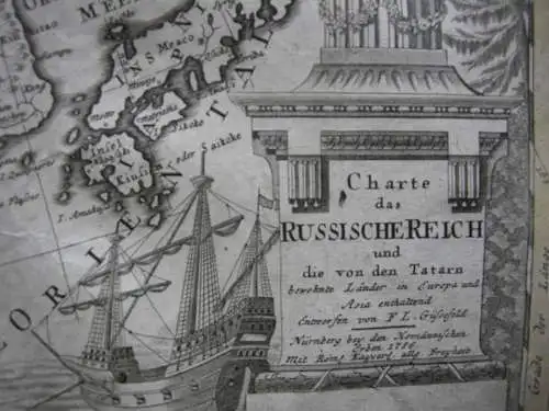 Russland Grand Tartarie kolor Kupferstichkarte Güssefeld Homann 1786 Russ. Reich