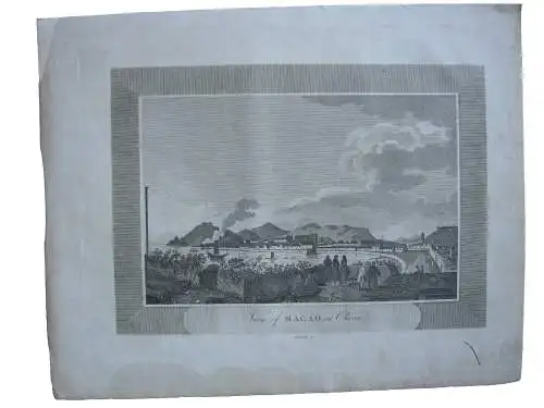 Macao China Gesamtansicht View  Kupferstich 1808 Holland Sparrow