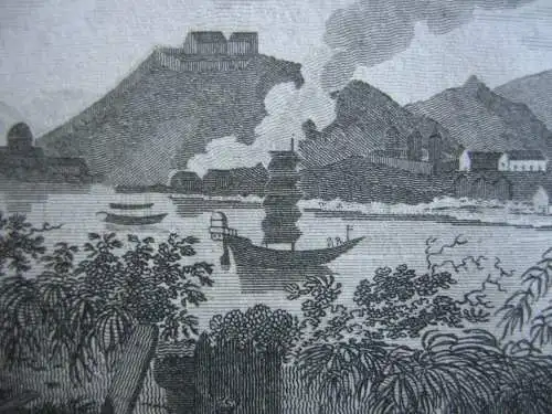 Macao China Gesamtansicht View  Kupferstich 1808 Holland Sparrow