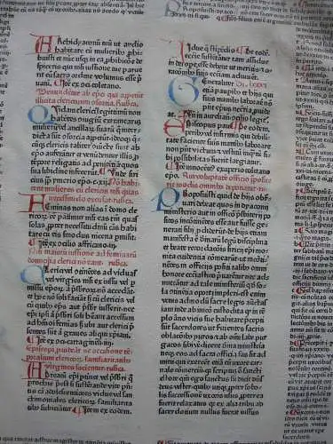 Inkunabelblatt Gratianus Decretum 1472 Peter Schöffer Mainz Gutenberg