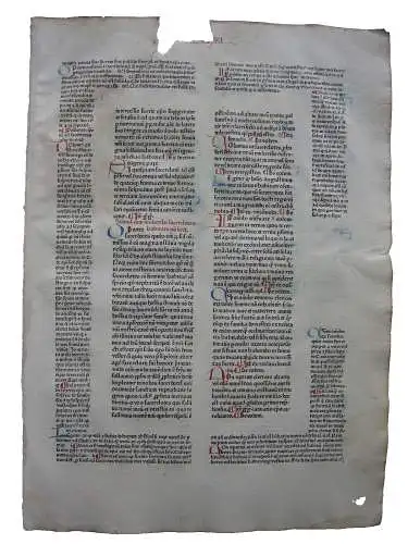 Inkunabelblatt Gratianus Decretum 1472 Peter Schöffer Mainz Gutenberg