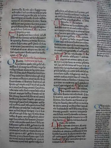 Inkunabelblatt Gratianus Decretum 1472 Peter Schöffer Mainz Gutenberg