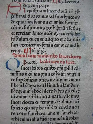 Inkunabelblatt Gratianus Decretum 1472 Peter Schöffer Mainz Gutenberg