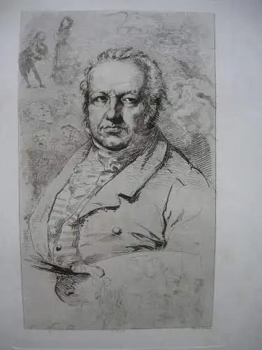 Francisco de Goya Portrait Orig. Radierung Jules Boilly nach Lopez Portana 1830