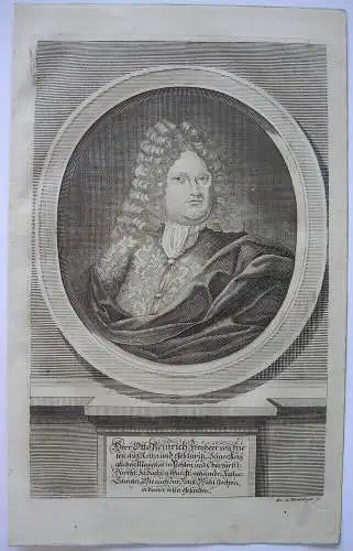 Otto Heinr v Friesen (1654-1717) poln Geheimrat Kupferstich Montalegre 1711