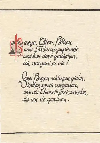 Kleine Kostbarkeiten Gedichte Manuskript Aquarelle Kalligraphie 1948 Unikat