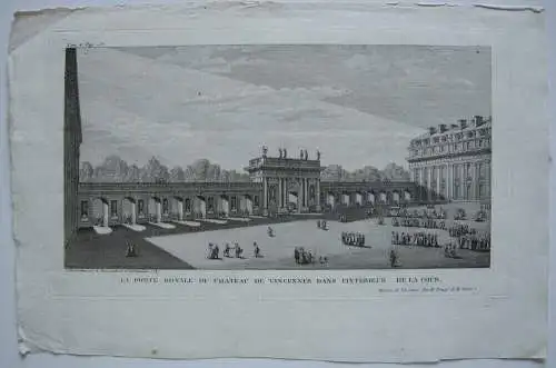 Nicolas Ransonnette (1745-1810) Porte Chateau Vincennes Orig Kupferstich 1787