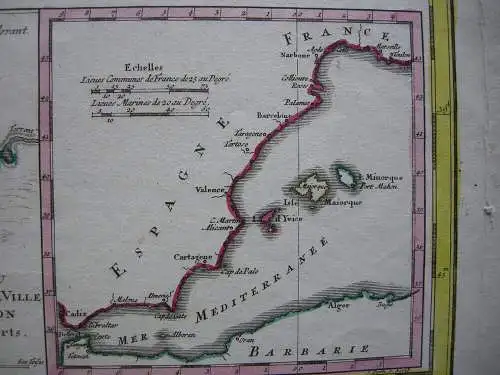 Espana Spanien Baleares Mallorca Menorca Ibiza Orig. Kupferstich Homann 1756