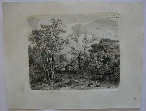 C. A. Lebschee (1800-1877) Partie an der Würm Orig. Radierung 1828 