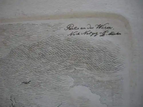 C. A. Lebschee (1800-1877) Partie an der Würm Orig. Radierung 1828 