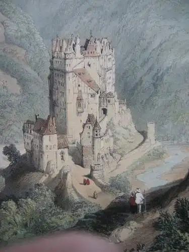 Andrew Picken (1815-1845) Burg Eltz Wierschem Eifel 1840 Orig. Lithographie