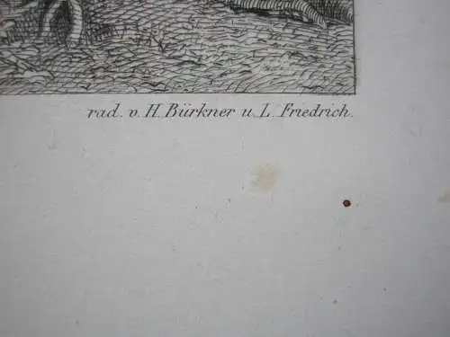 Ludwig Richter (1803-1884)  In der Furth Orig Radierung 1875 Romantik
