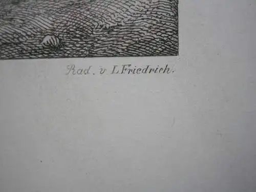 Ludwig Richter (1803-1884)  Teufelsmauer im Harz Orig Radierung 1875 Romantik