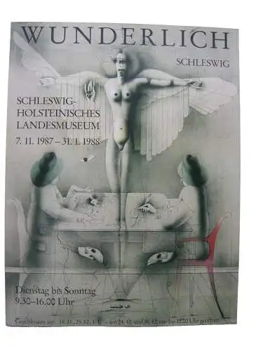 Paul Wunderlich (1927-2010) Plakat Ausstellung Schleswig H.  1988 drucksigniert