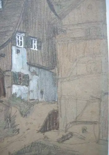 Ludwig Eberle (1883-1956) Am Giesinger Berg München Zeichnung signiert 1906