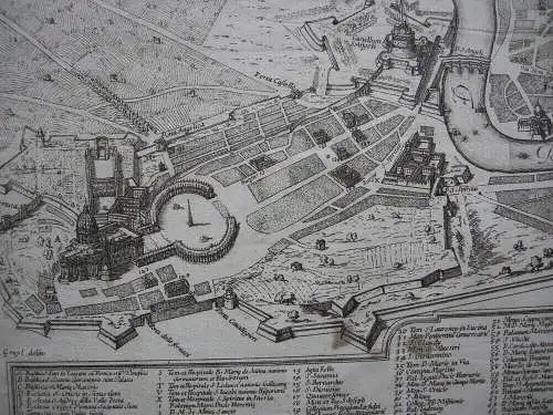 Pianta di Roma Stadtplan Giov Battista de Rossi (1620-1680) Kupferstich 1665 