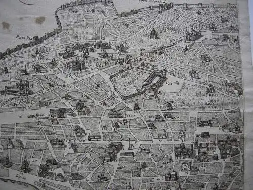 Pianta di Roma Stadtplan Giov Battista de Rossi (1620-1680) Kupferstich 1665 