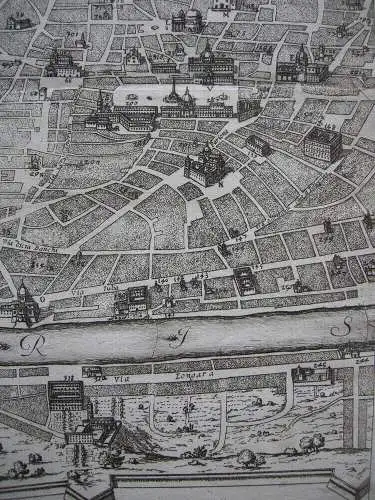 Pianta di Roma Stadtplan Giov Battista de Rossi (1620-1680) Kupferstich 1665 