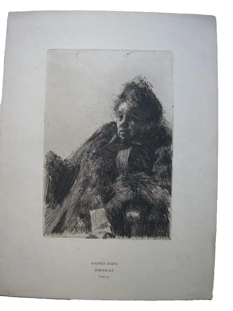 Anders Zorn (1860-1920) Portrait Madame Simon II Orig. Radierung 1895 0