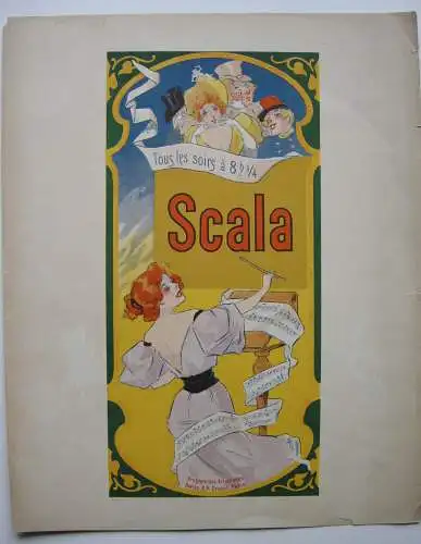 Scala Paris Varieté Werbeblatt Orig Farblithografie 1910 Jugendstil