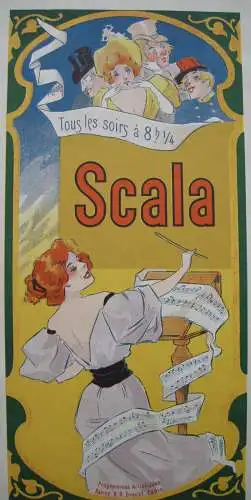 Scala Paris Varieté Werbeblatt Orig Farblithografie 1910 Jugendstil