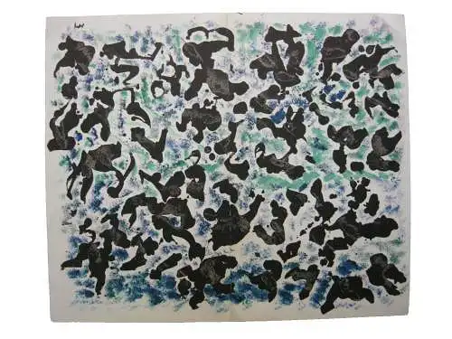 Henri Michaux (1899-1984) Abstrakte Komp Lithografie 1976 Einladung Fond Maeght