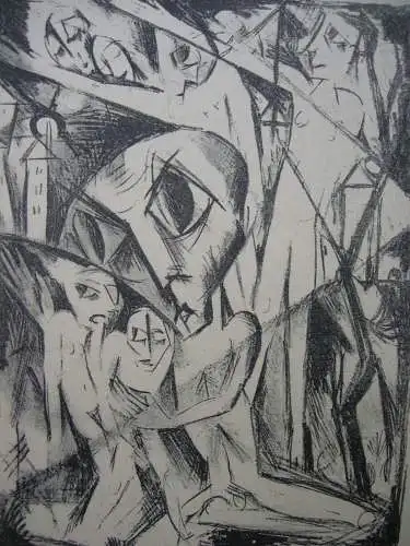 Martel Schwichtenberg (1896-1945) Nachtfantasie Lithografie 1919 Expressionismus