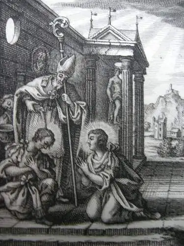 Gebrüder Klauber Heilige Protus und Hyacinth römische Märtyrer Kupferstich 1750