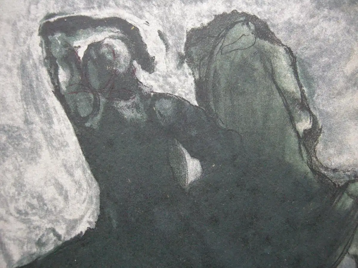 Auguste Rodin (1840-1917) Springendes Pferd mit Reiter Farblithografie 1899 2