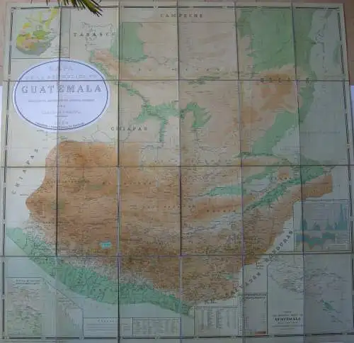 Mapa del Estado de Guatemala 1924 Lithografie 132 x 134,5 cm Claudio Urrutia