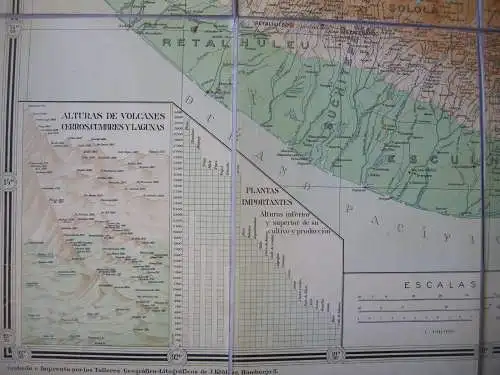 Mapa del Estado de Guatemala 1924 Lithografie 132 x 134,5 cm Claudio Urrutia