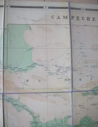 Mapa del Estado de Guatemala 1924 Lithografie 132 x 134,5 cm Claudio Urrutia