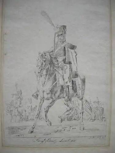 Johann Michael Voltz (1784-1858) Königl. bayer. Landhusar Orig Lithographie 1830