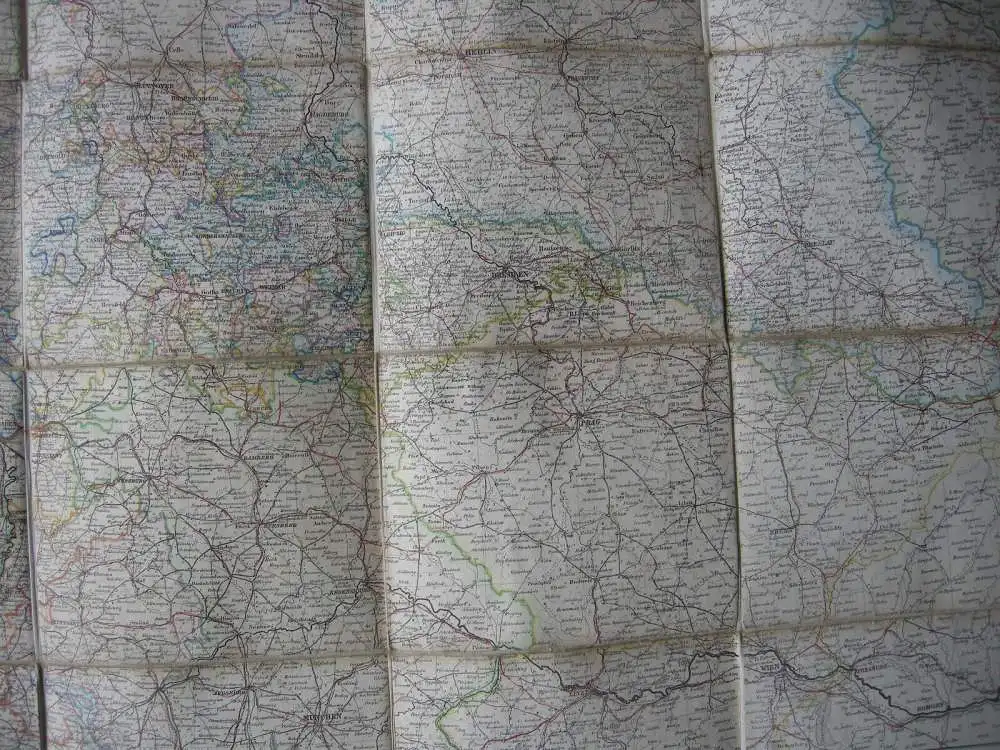 Post-, Reise- und Eisenbahn-Karte Europa F. Handtke kolor Stahlstich 1866 4