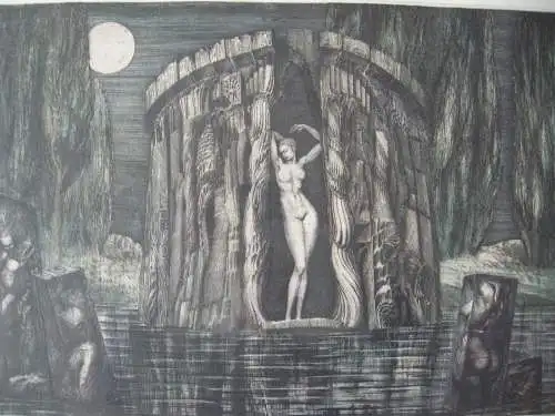 Ernst Fuchs (1930-2015) Geburt der Venus Orig Farbradierung signiert 1974 Rahmen