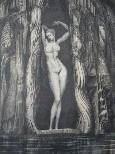 Ernst Fuchs (1930-2015) Geburt der Venus Orig Farbradierung signiert 1974 Rahmen