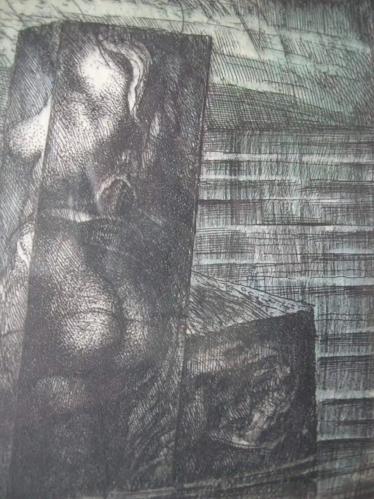 Ernst Fuchs (1930-2015) Geburt der Venus Orig Farbradierung signiert 1974 Rahmen 6