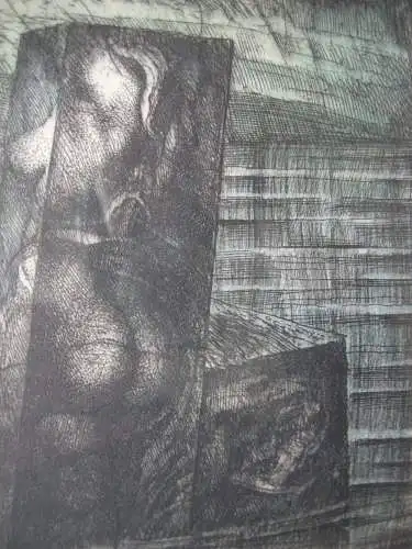 Ernst Fuchs (1930-2015) Geburt der Venus Orig Farbradierung signiert 1974 Rahmen