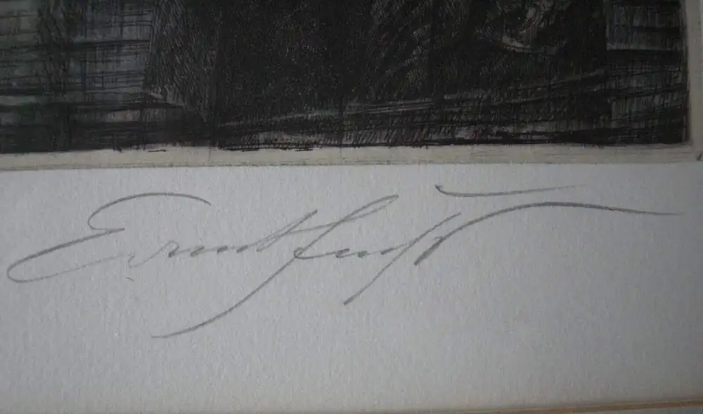 Ernst Fuchs (1930-2015) Geburt der Venus Orig Farbradierung signiert 1974 Rahmen 7