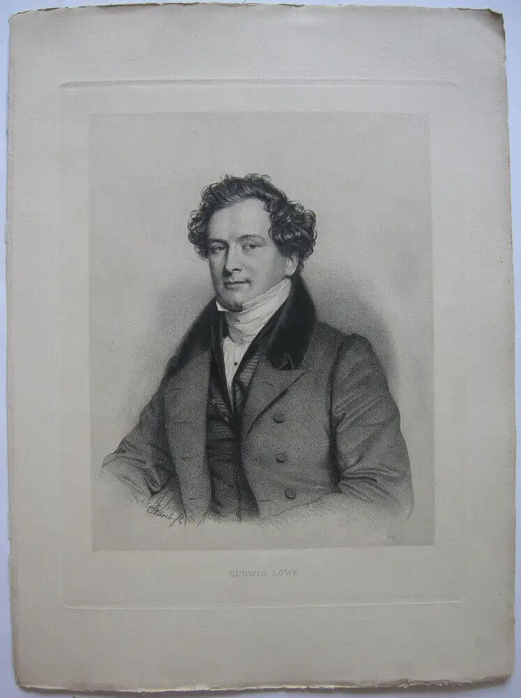 Andreas Staub (1806-1839) Portrait Ludwig Löwe Schauspieler Orig Lithografie 0