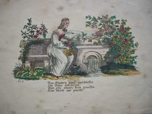 3 Freundschaftsbillet Biedermeier  Kupferstiche Lithografie 1840