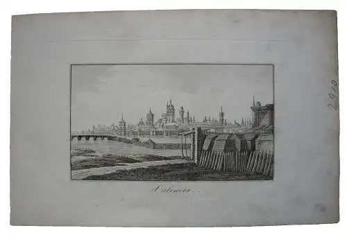 Valencia Pais Valenciano Spanien Espana Panorama general copper plate 1850