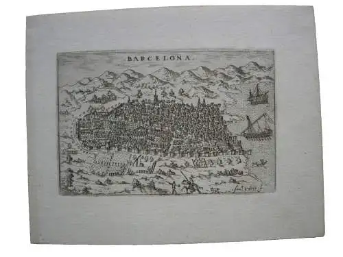 Francesco Valego (1560-1611) Barcelona Catalunya Gesamtans Eye Bird View 1600